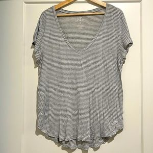EUC AE Striped Soft & Sexy T-Shirt Size L